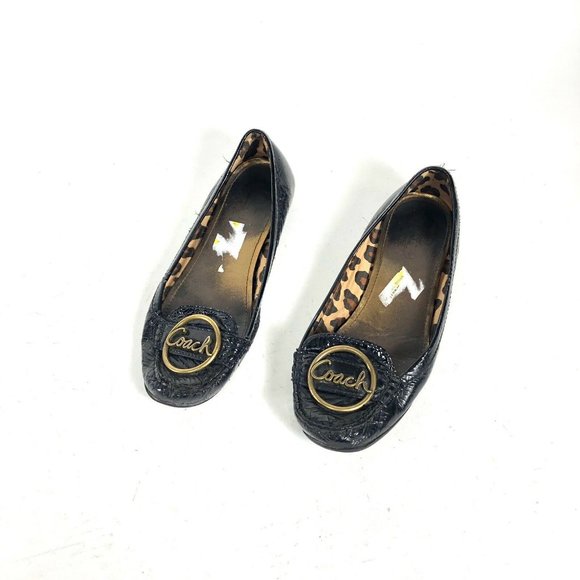 Coach Corena Black Patent Leather Loafers 8.5 Buck - Picture 2 of 8